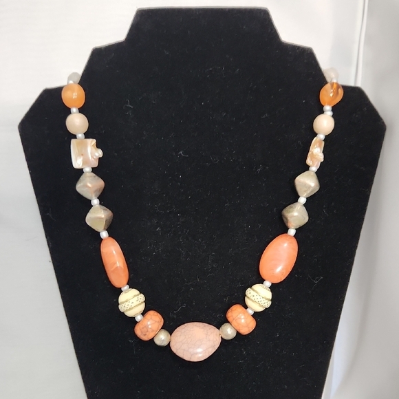 Earthy Mixed Bead Statement Necklace - Picture 2 of 5